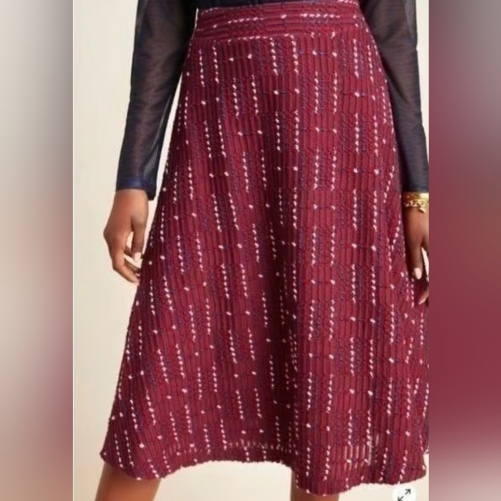 Anthropologie Maeve Anisa Textured Woven Midi Skirt SOLD AS IS!! Large